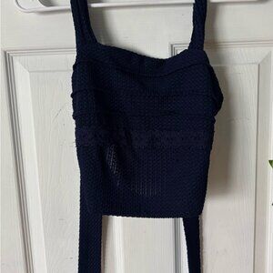 Navy Textured Sleeveless Top - Originally retailled at 20.00